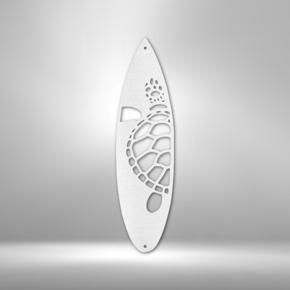 Surf Board Turtle Steel Sign Laser Cut Powder Coated Home & Office Metal Wall De